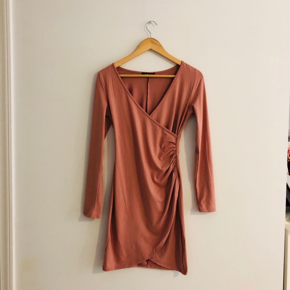 Mauve Mini Wrap Dress (NEVER WORN)